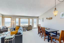 Oceanfront home with picture windows balcony and elevator watch for whales