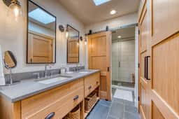 Dog friendly two story home with furnished deck mountain views and foosball table