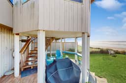 Dog friendly oceanfront house with sweeping ocean views and wood burning fireplace