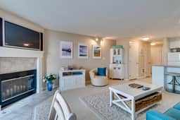 Oceanfront condo with a full kitchen balcony and sweeping sea views