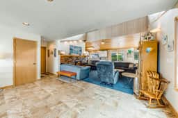 Spacious family home with ocean view balcony deck and fireplace dogs OK