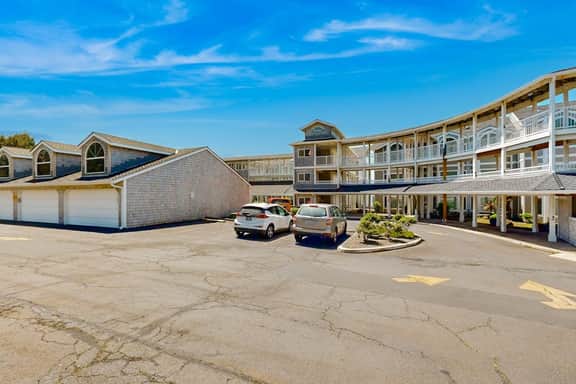 Oceanfront home with picture windows balcony and elevator watch for whales