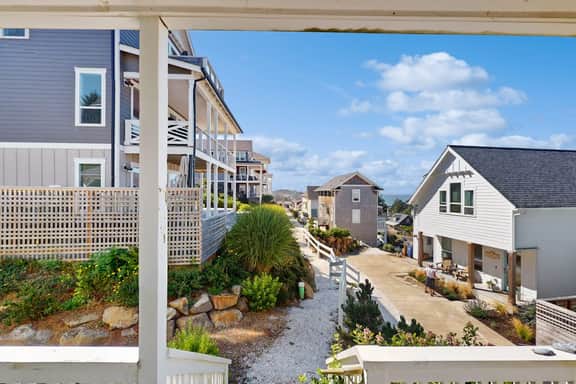 Ocean view home with private hot tub fireplaces balcony beach and pool access