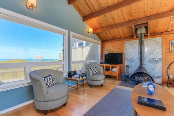 Modern oceanfront home with stunning ocean views and nearby beach access