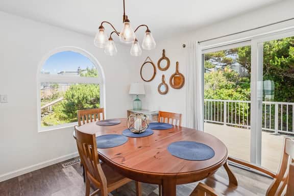 Dog friendly ocean view home with deck and enclosed yard 1 block to beach