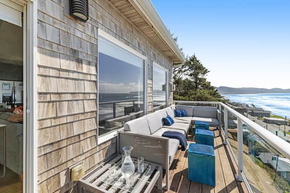 Remodeled home with multiple decks and ocean views short walk to beach