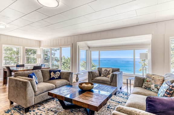 Amazing ocean view escape with seven bedrooms scenic patios and modern interior