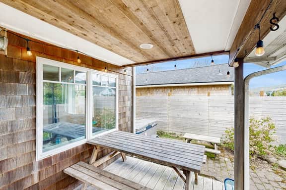 Dog friendly beach home with firepit private hot tub beach access and arcade