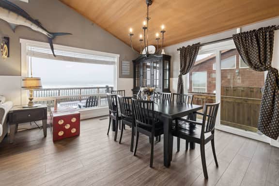 Oceanfront dog friendly house with deck private hot tub and stunning views