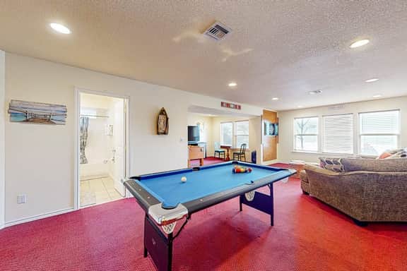 Dog friendly home with beautiful ocean view game room and easy beach access