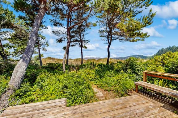 Waterfront house with bay and ocean views large deck and quiet location