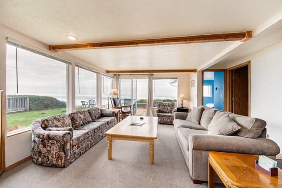 Dog Friendly Oceanfront Home with Easy Beach Access, Large Deck & Walk to Park