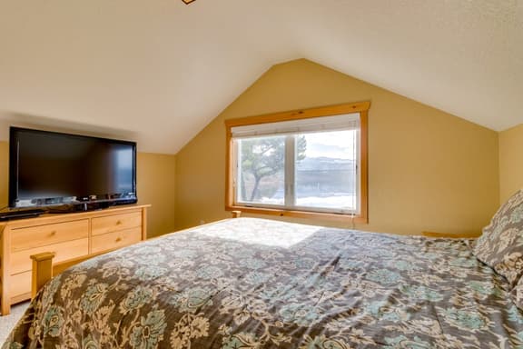 Lakefront home with furnished deck firepit and amazing views walk to the beach