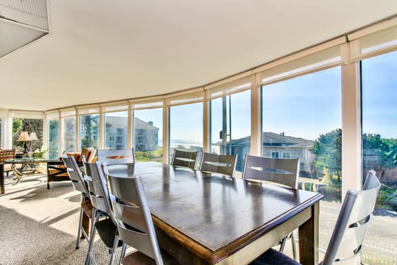 Unique and spacious home with private hot tub game room and great ocean views