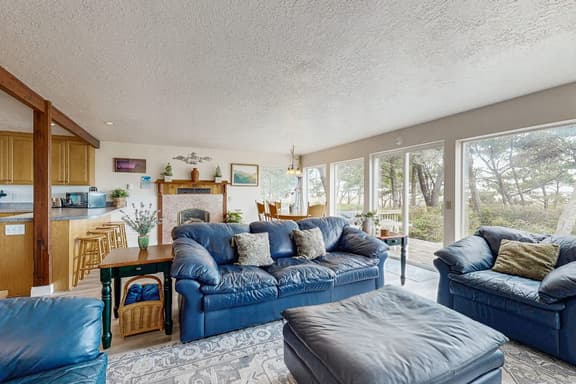 Waterfront house with bay and ocean views large deck and quiet location